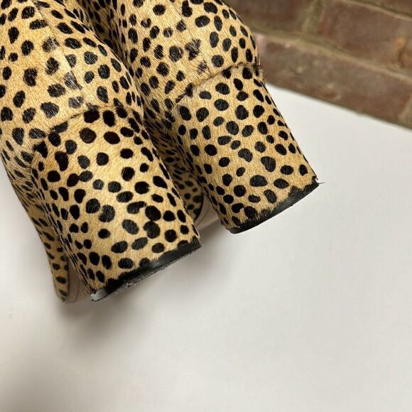 Able Cheetah Dot Celina Leather Skin Ankle Bootie Size 10 - Picture 8 of 10